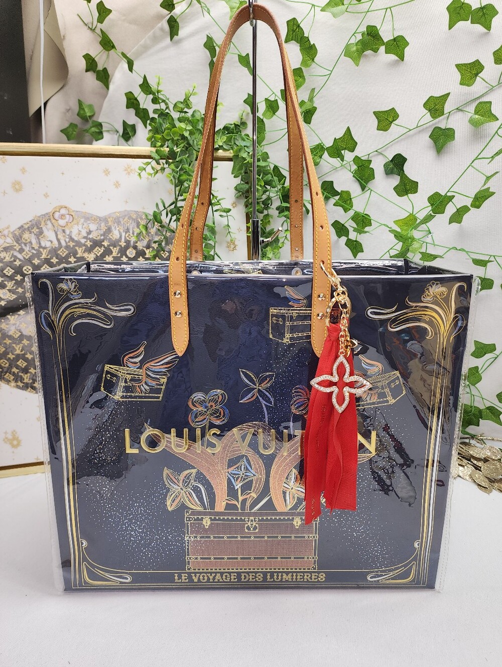 Authentic Louis Vuitton Limited Retail Shopping Bag W/ Authentic Straps In PVC